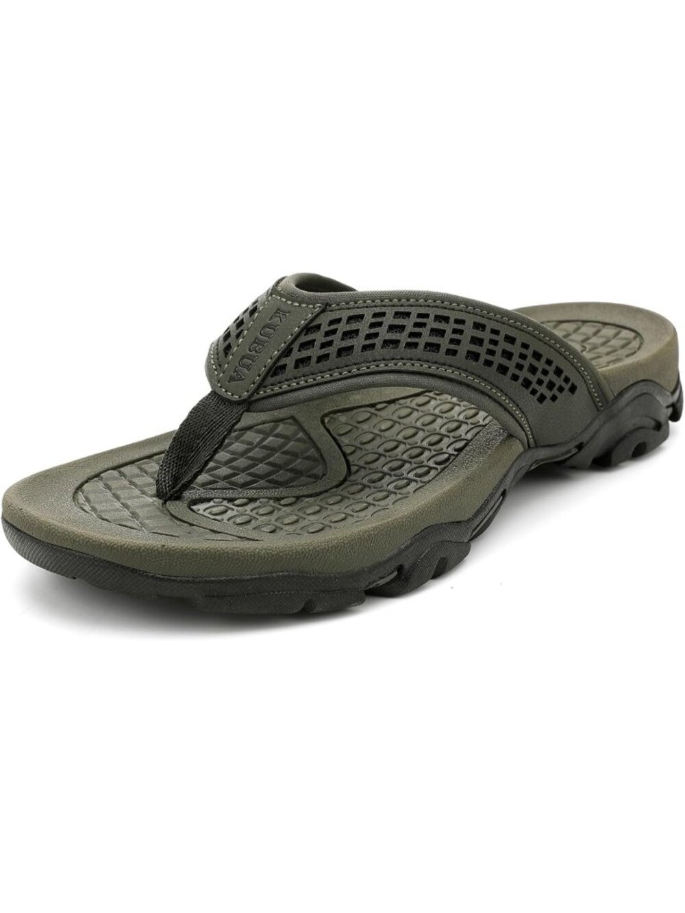 Men's Dark Green Beach Flip-Flops Water Sandals Outdoor Athletic Thong